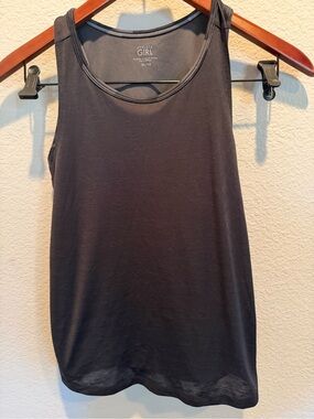 Athleta Girl Black Tank Top with Camo Bra and Trim Girl’s XL